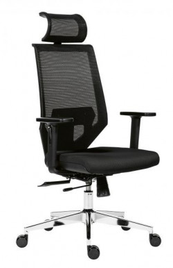 Kancelárska stolička Edge Net čierna s čiernym sedákom