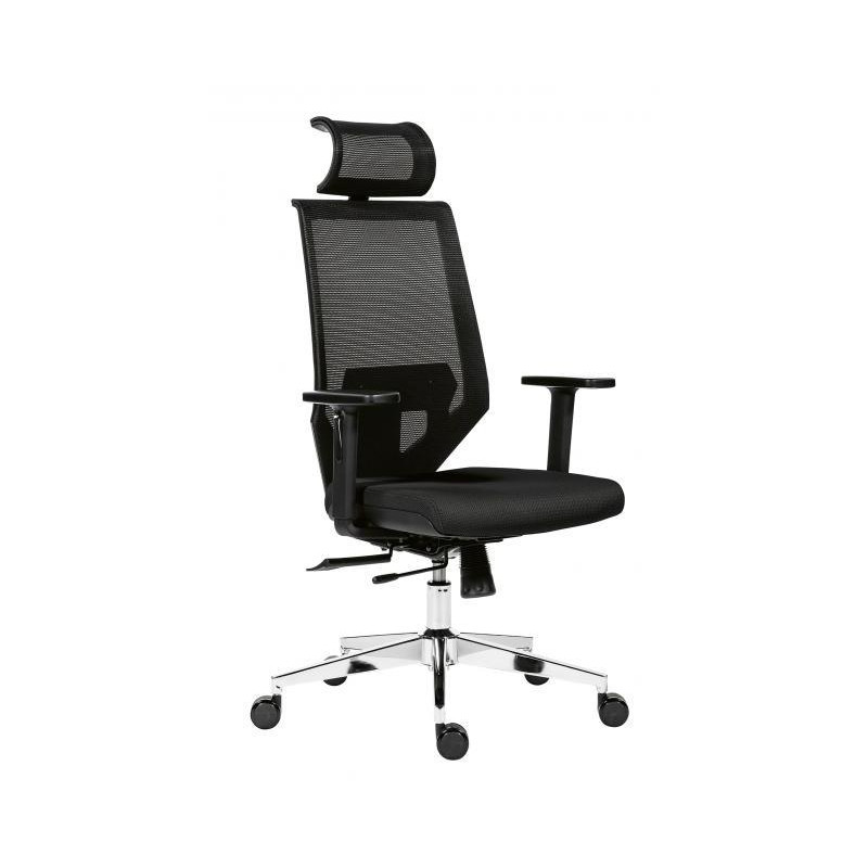 Kancelárska stolička Edge Net čierna s čiernym sedákom