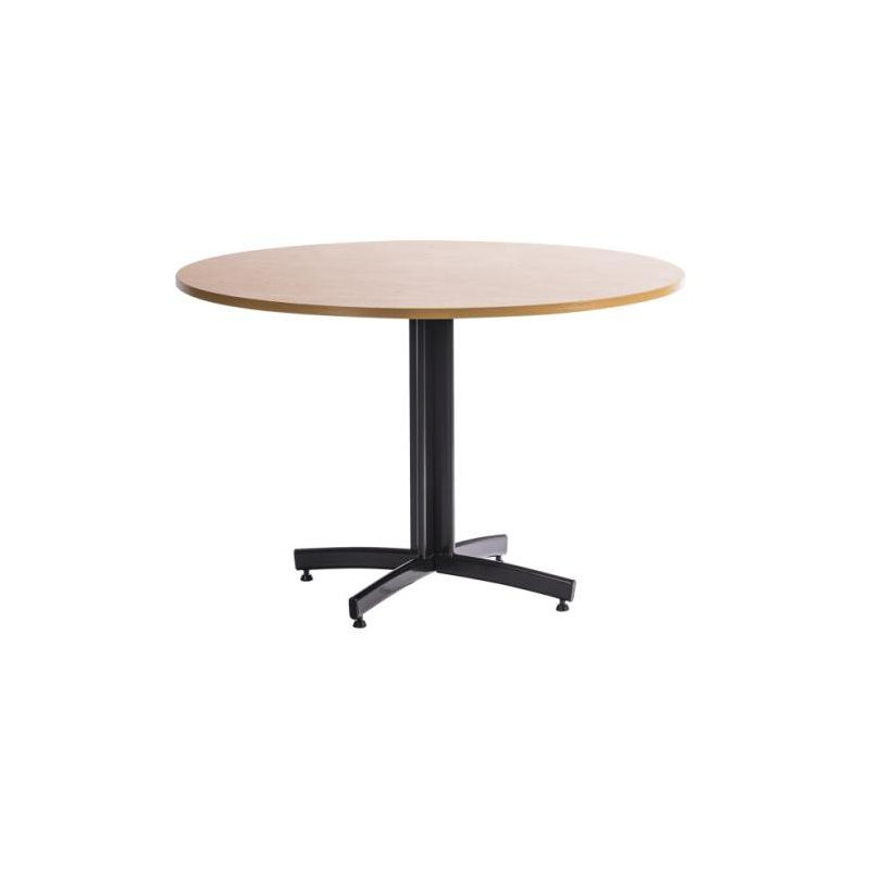 Jedálenský stôl okrúhly, v.72 x p.90 cm, rám čierny, doska buk