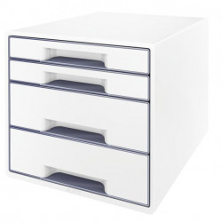 Zásuvkový box Leitz WOW so 4 zásuvkami sivý