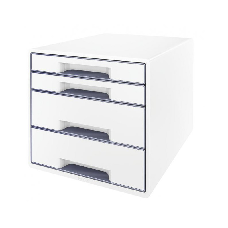 Zásuvkový box Leitz WOW so 4 zásuvkami sivý