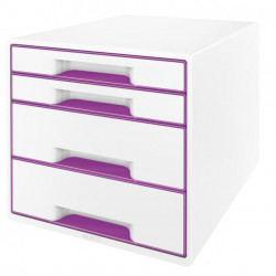 Zásuvkový box Leitz WOW so 4 zásuvkami purpurový