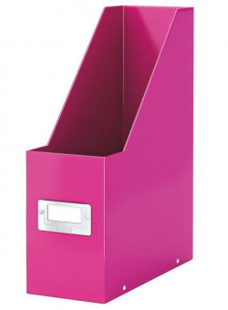 Stojan na časopisy Leitz Click & Store metalická ružová