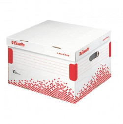 Archívna krabica Esselte Speedbox M so sklápacím vekom biela/červená 367×263×325 mm
