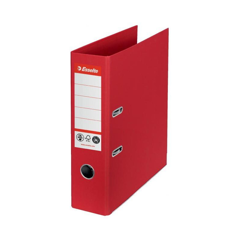Zakladač pákový Esselte No.1 CO2 neutrálny recyklovaná lepenka 7,5cm červený