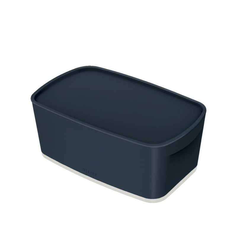 Úložný box s vekom Leitz MyBox, veľkosť S zamatový šedý