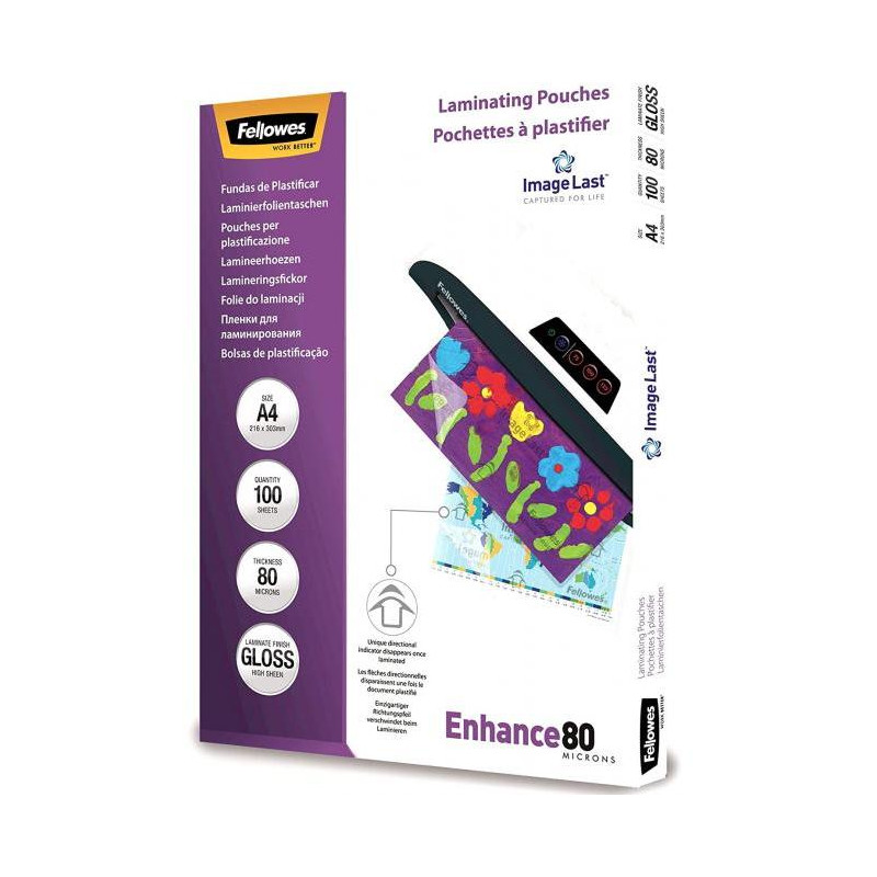 Laminovacie fólie Fellowes 216x303 A4 80mic