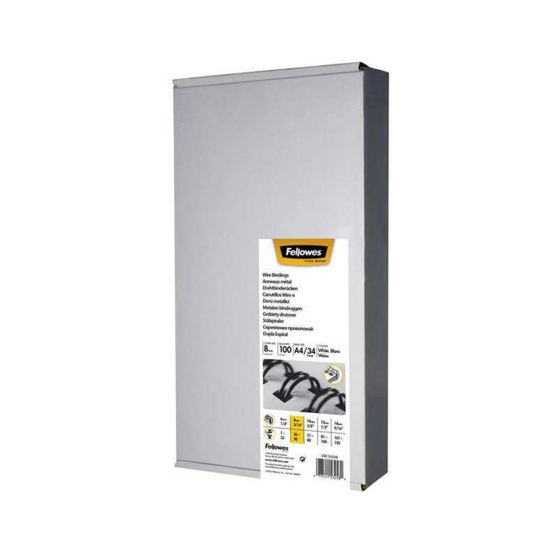 Drôtové hrebene Fellowes 8mm čierne 3:1