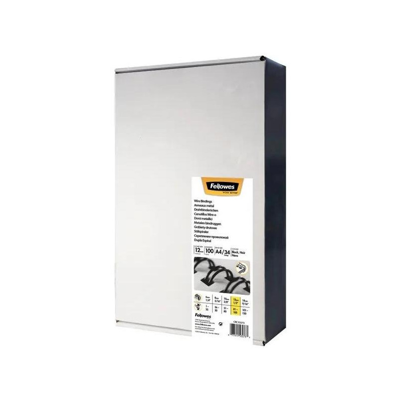 Drôtové hrebene Fellowes 12mm čierne 3:1