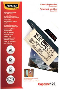 Laminovacie fólie Fellowes 216x303 A4 125mic adhezívne