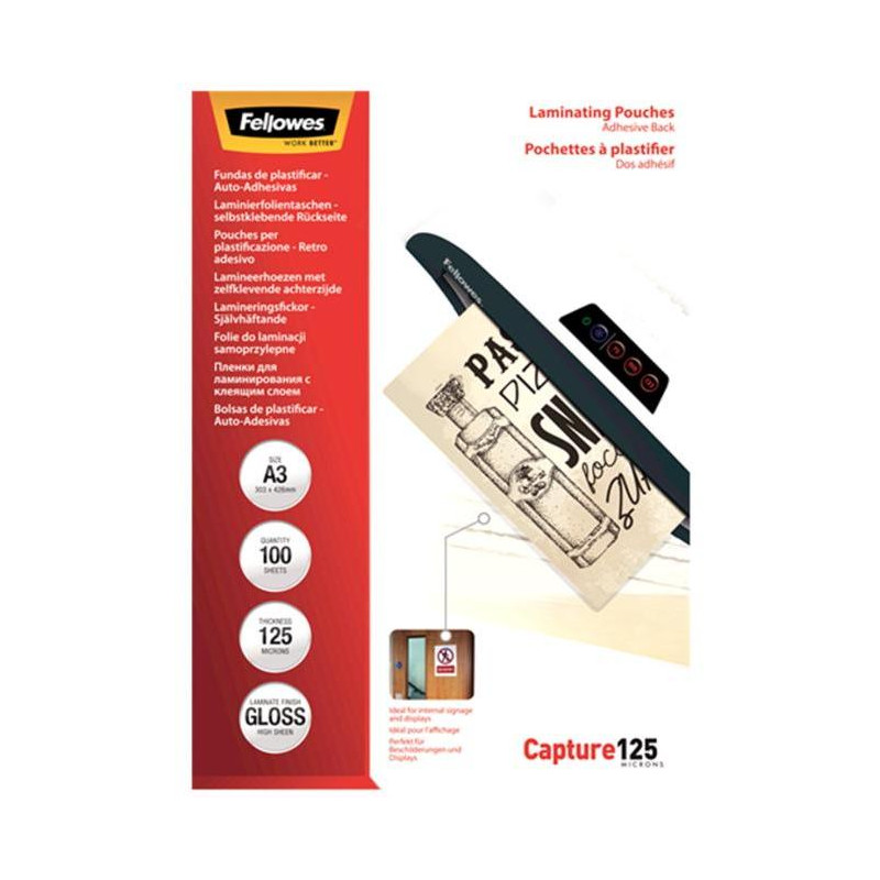 Laminovacie fólie Fellowes 303x426 A3 125mic adhezívne