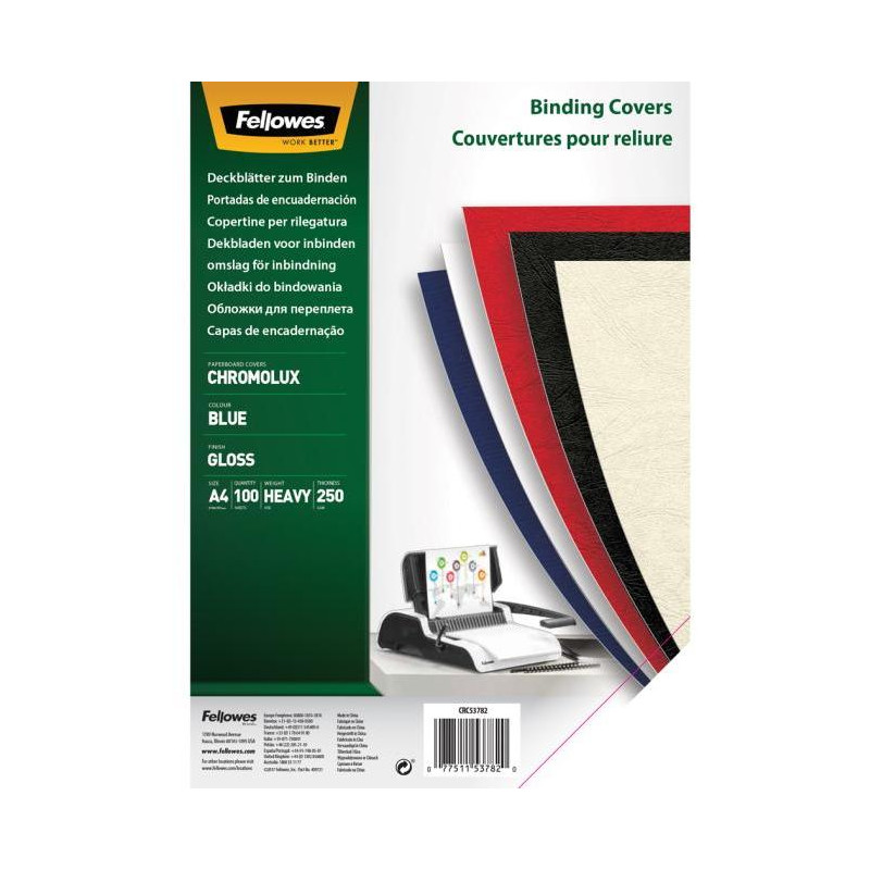 Kartónové obálky na krúžkovú väzbu Chromolux A4 modré