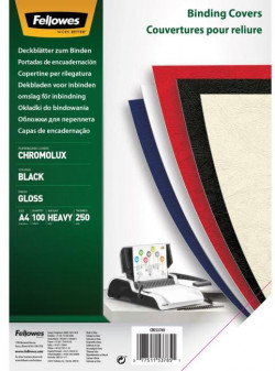 Kartónové obálky na krúžkovú väzbu Chromolux A4 čierne