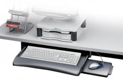 Polica na klávesnicu pod stôl grafitová