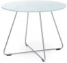 Konferenčný stolík SV 40, p. 60 cm, v. 45 cm, tvrdené mliečne sklo, kovová podnož chróm