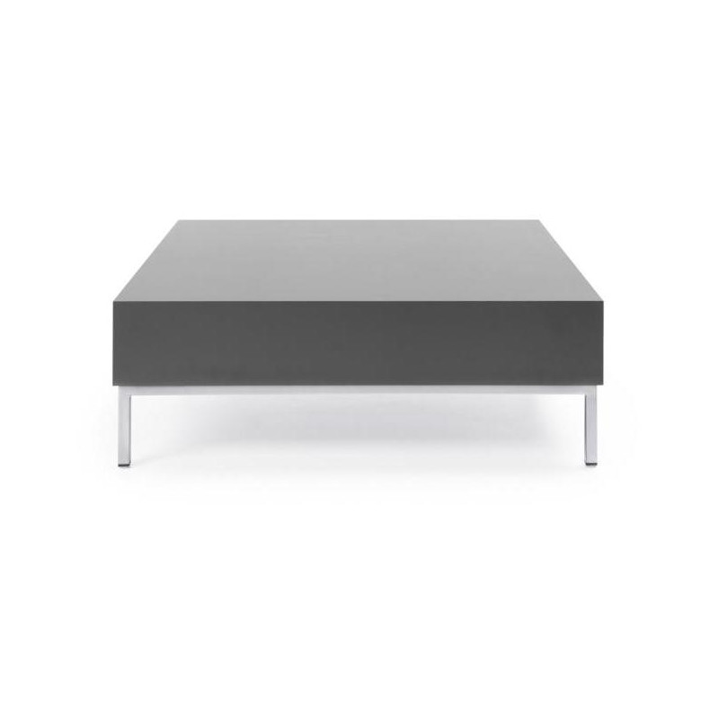 Konferenčný stolík S 2 H, 85x85x30 cm, farba sivá, nohy chróm
