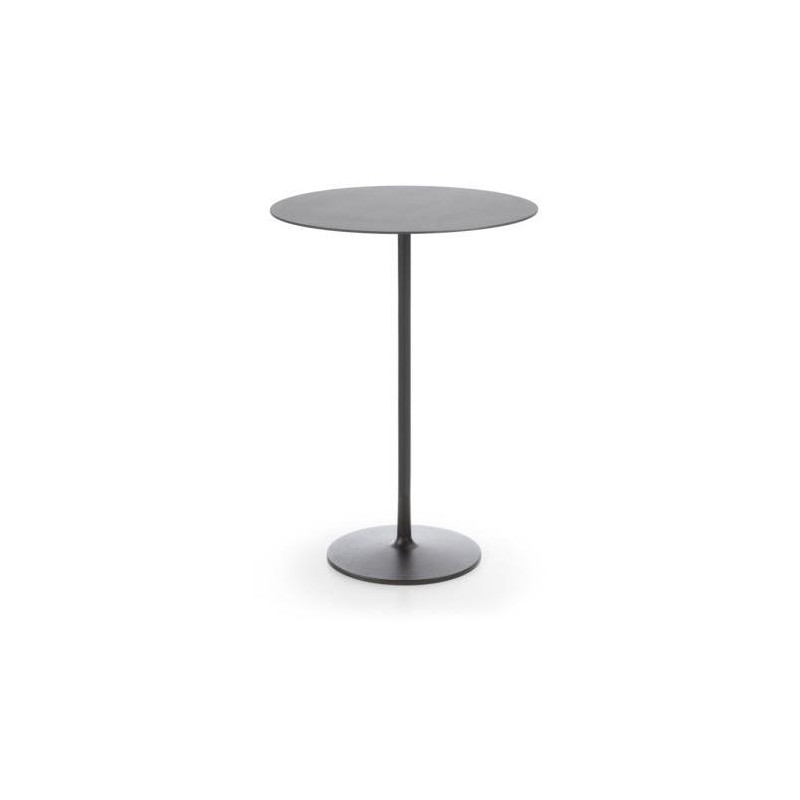 Barový stolík Chic RR10, p 80cm, v 110cm, čierny rám, čierna doska