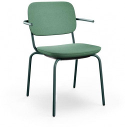Konferenčná stolička Normo, podrúčky SP, rám RAL6004, látka Alba 7026 zelená