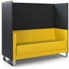 Dvojkreslo Vancouver Lite, lyžinové nohy chróm, látka Next NX-1 žltá, paraván látka NX-16 čierna