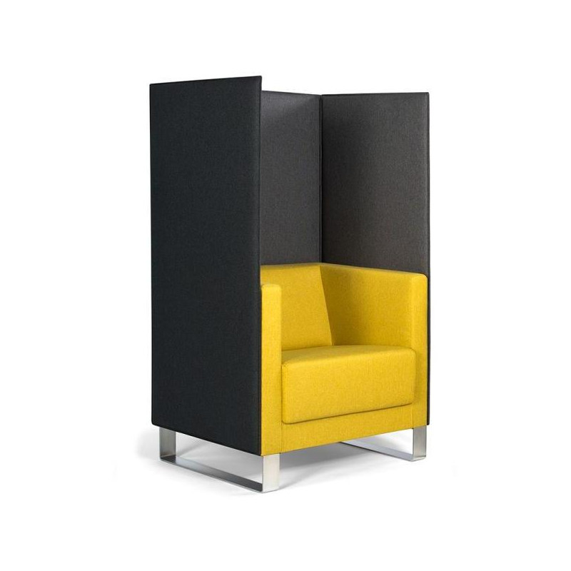 Jednokreslo Vancouver Lite, lyžinové nohy chróm, látka Next NX-1 žltá, paraván látka NX-16 čierna