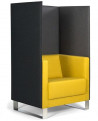 Jednokreslo Vancouver Lite, lyžinové nohy chróm, látka Next NX-1 žltá, paraván látka NX-16 čierna