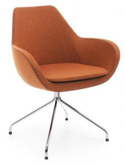 Kreslo Fan, otočné na klzákoch, podnož chróm, látka Alba 3005