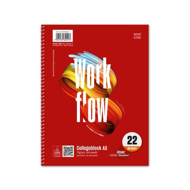 Blok College Format Werk Ursus Basic A5 80 listov štvorčekový 70g