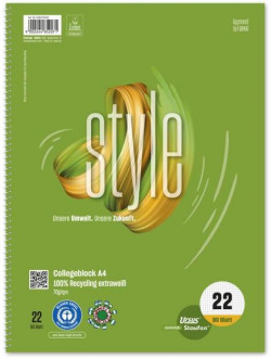 Blok College Format Werk Ursus Green A4 80 listov štvorčekový 70g, recyklovaný