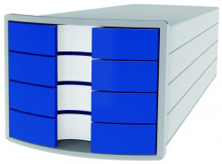 Zásuvkový box Impuls sivý/modrý