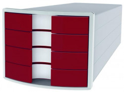 Zásuvkový box Impuls sivý/červený