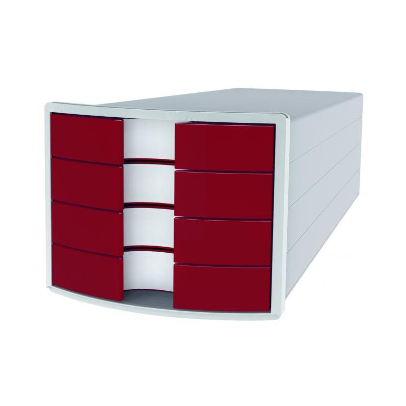 Zásuvkový box Impuls sivý/červený