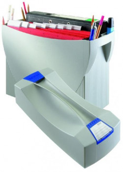 Prenosný box na závesné obaly HAN SWING s vekom sivý