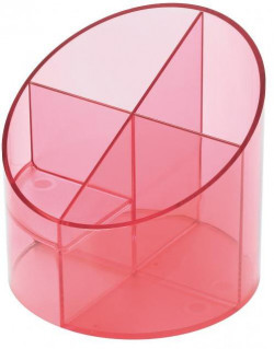 Stojan na perá Economy priehľadný červený