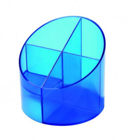 Stojan na perá Economy priehľadný modrý