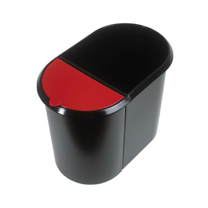 Kôš plastový na separovaný odpad Helit čierny/červená vložka
