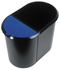 Kôš plastový na separovaný odpad Helit čierny/modrá vložka