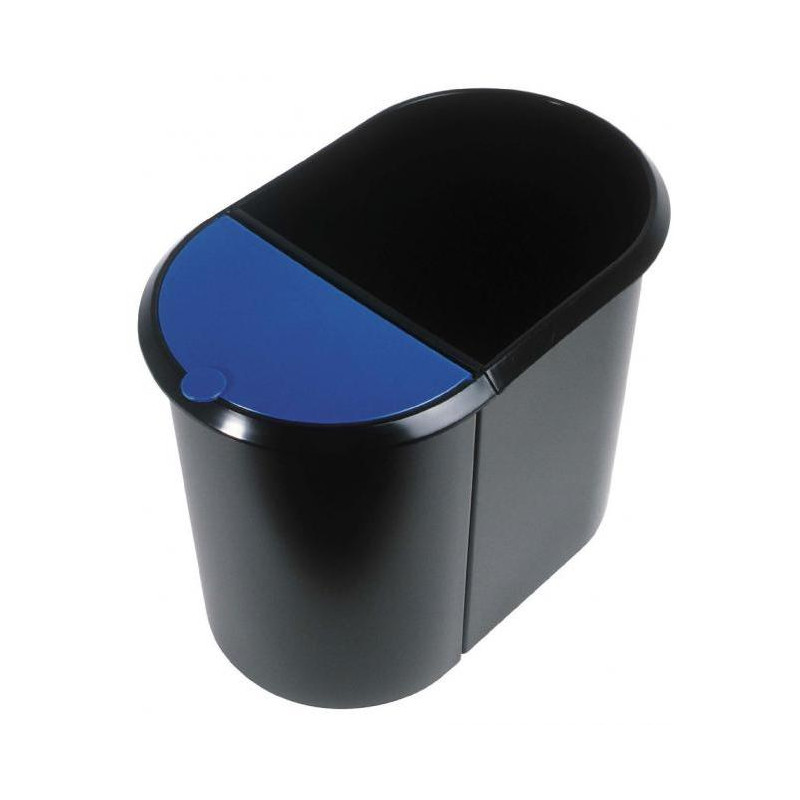 Kôš plastový na separovaný odpad Helit čierny/modrá vložka