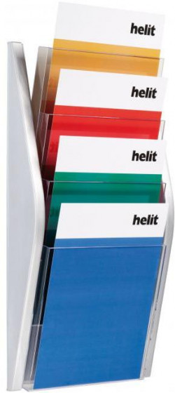 Prezentačný stojan Helit 4xA4 strieborný