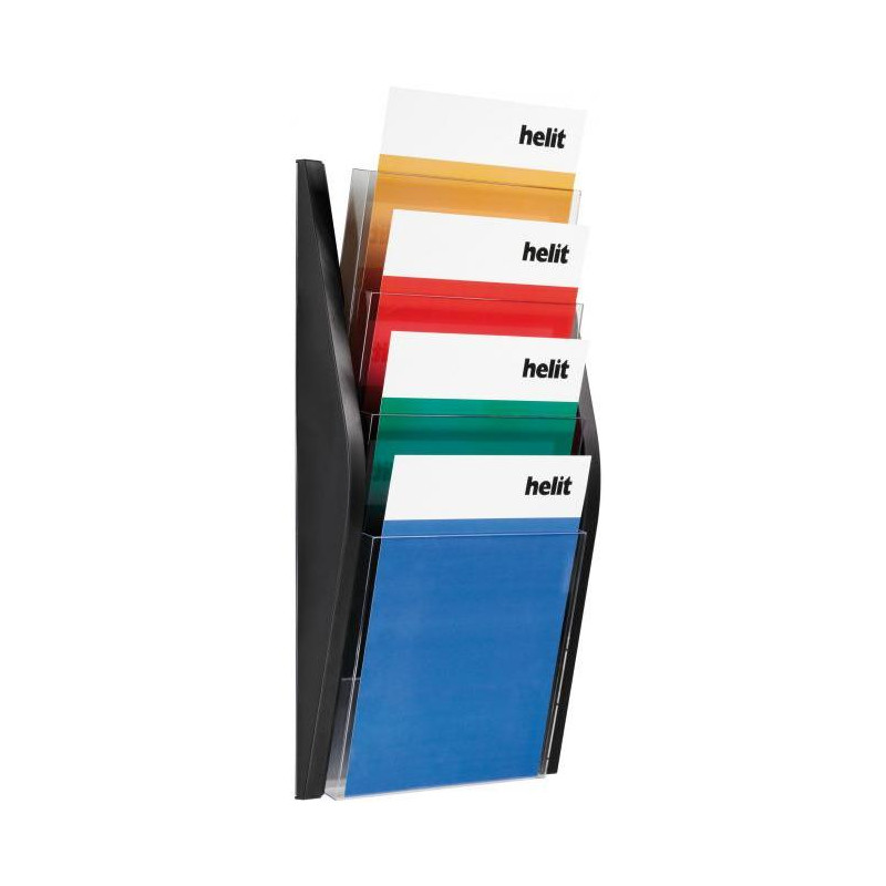 Prezentačný stojan Helit 4xA4 čierny
