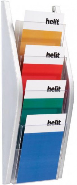 Prezentačný stojan Helit 4xA5 strieborný