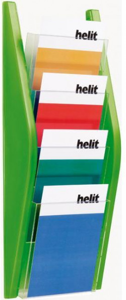 Prezentačný stojan Helit 4xA5 zelený
