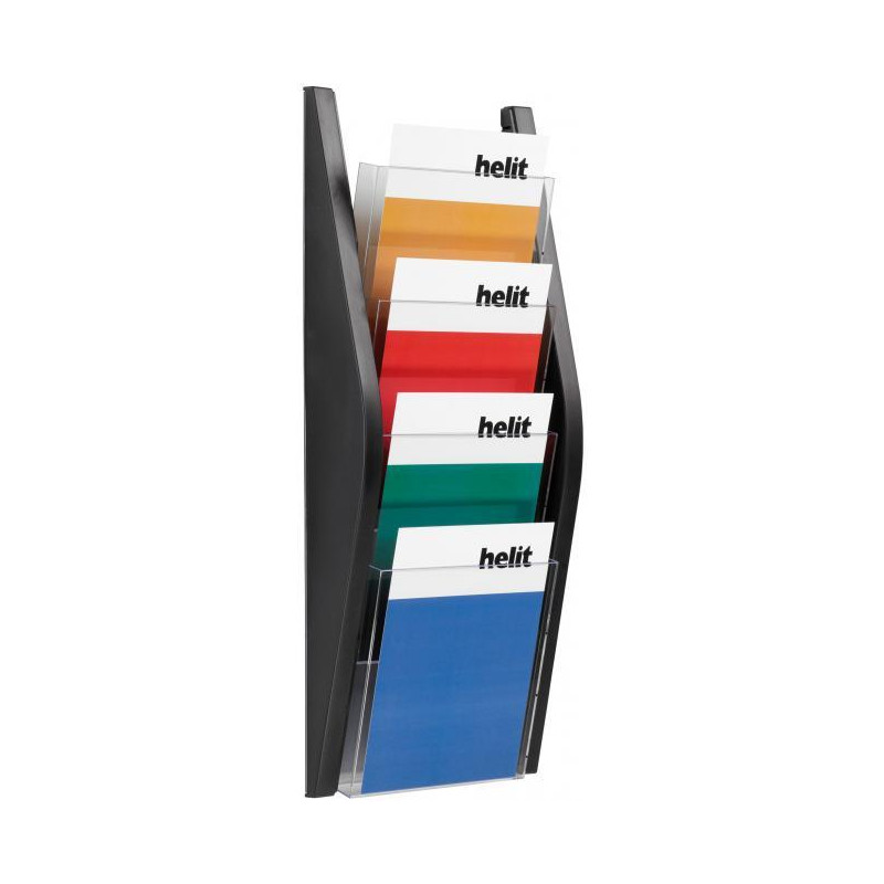 Prezentačný stojan Helit 4xA5 čierny