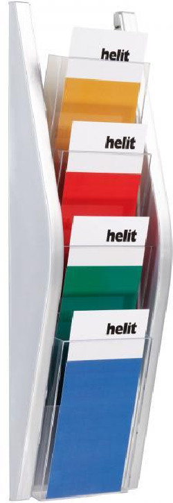 Prezentačný stojan Helit 4x1/3A4 strieborný