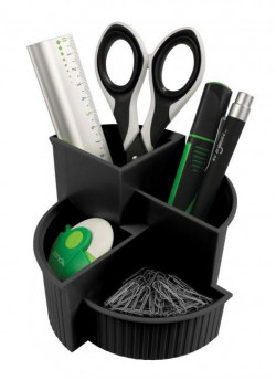 Štvordielny stojan na perá Helit Linear čierny