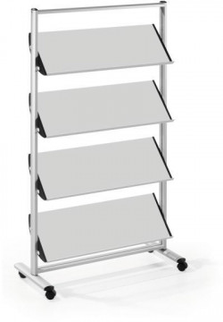 Mobilný prezentačný stojan Helit 12xA4 sivý/kov