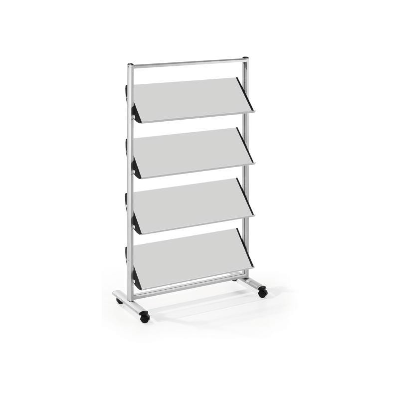 Mobilný prezentačný stojan Helit 12xA4 sivý/kov