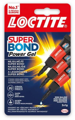 Sekundové lepidlo Loctite Super Bond Power Gel Mini Trio 3x1g