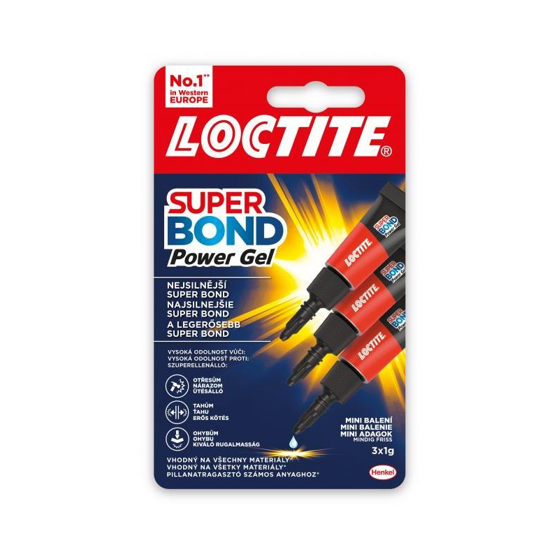 Sekundové lepidlo Loctite Super Bond Power Gel Mini Trio 3x1g