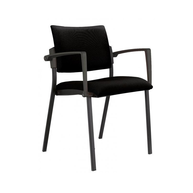 Konferenčná stolička Kubic s podrúčkami čierna