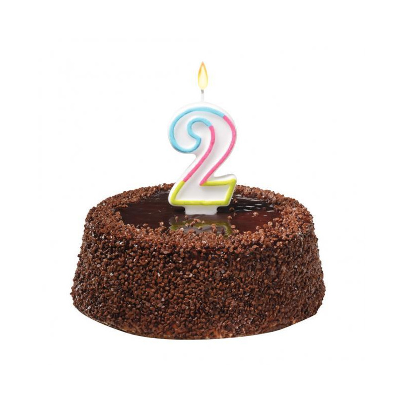 Tortová sviečka číslovka 2